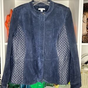 Isaac Mizrahi Navy blue suede jacket